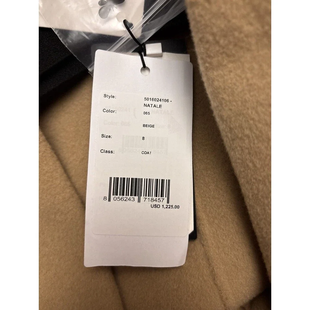 Weekend Max Mara Natale Wool Belted Trench Coat Color Beige US Size 8 New $1225